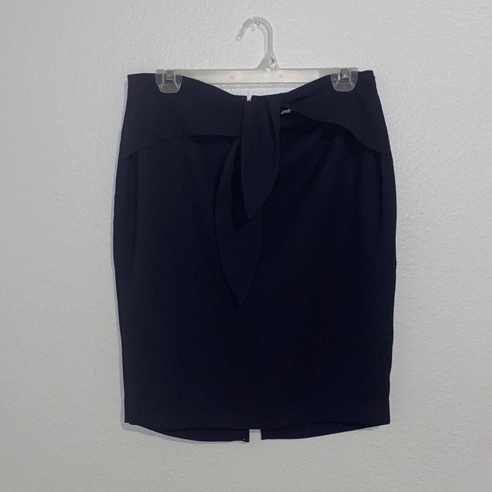 Tie front pencil skirt